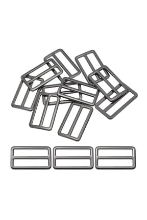 Flat Metal Slide Buckle 1.5 Inch / 38mm, 10 Pcs Tri-glide Sliders Webbing Strap Belt Adjuster Black