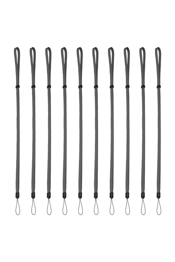 Flat Neck Lanyard Adjustable, 10 Pcs Neck Strap Lanyard, Long Thin Keychain String Wristlet Straps for Cell Phone Key, Gray