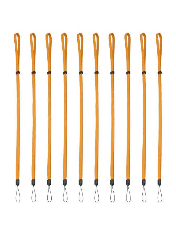 Flat Neck Lanyard Adjustable, 10 Pcs Neck Strap Lanyard, Long Thin Keychain String Wristlet Straps for Cell Phone Key, Orange