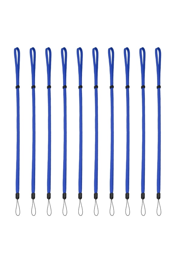 Flat Neck Lanyard Adjustable, 10 Pcs Neck Strap Lanyard, Long Thin Keychain String Wristlet Straps for Cell Phone Key, Sapphire Blue