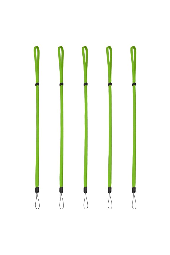 Flat Neck Lanyard Adjustable, 5 Pcs Neck Strap Lanyard, Long Thin Keychain String Wristlet Straps for Cell Phone Key, Green