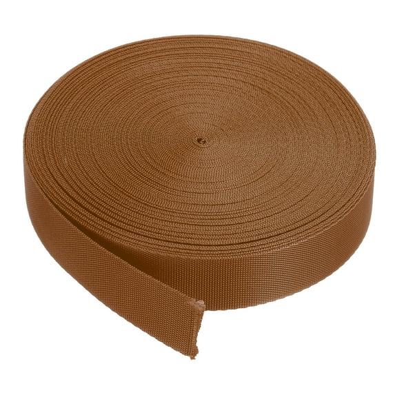 Uxcell Flat Nylon Webbing Strap 1 Inch 10 Yards Dark Brown for Backpack, Luggage-rack
