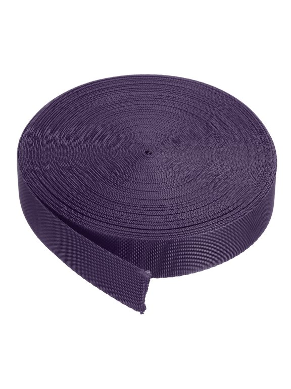 Flat Nylon Webbing Strap 1" 10 Yards Dark Purple for Backpack Luggage-rack