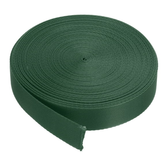 Uxcell Flat Nylon Webbing Strap 1 Inch 10 Yards Grass Green for Backpack, Luggage-rack