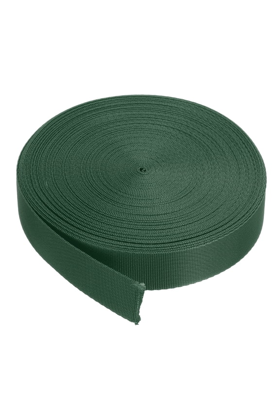 Flat Nylon Webbing Strap 1" 10 Yards Grass Green for Backpack Luggage-rack