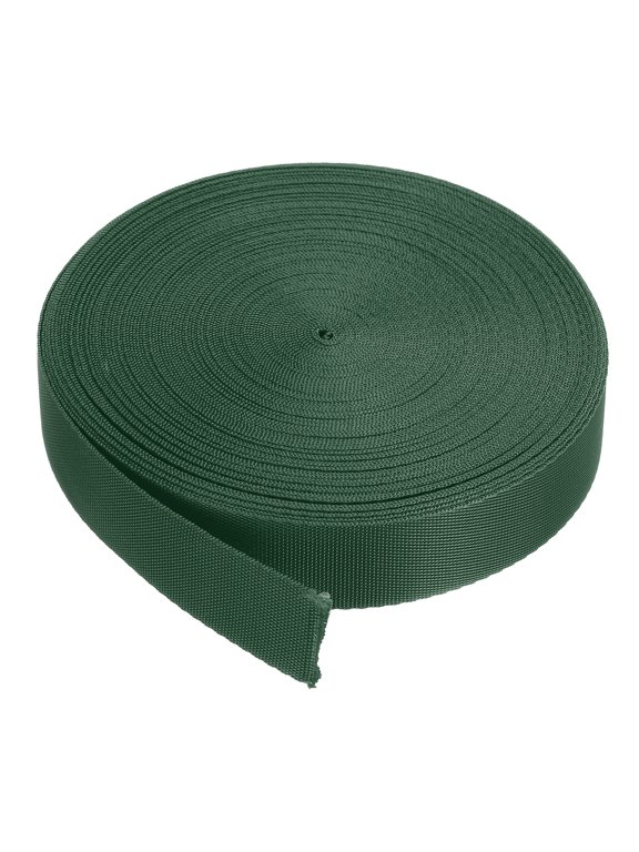 Flat Nylon Webbing Strap 1" 10 Yards Grass Green for Backpack Luggage-rack