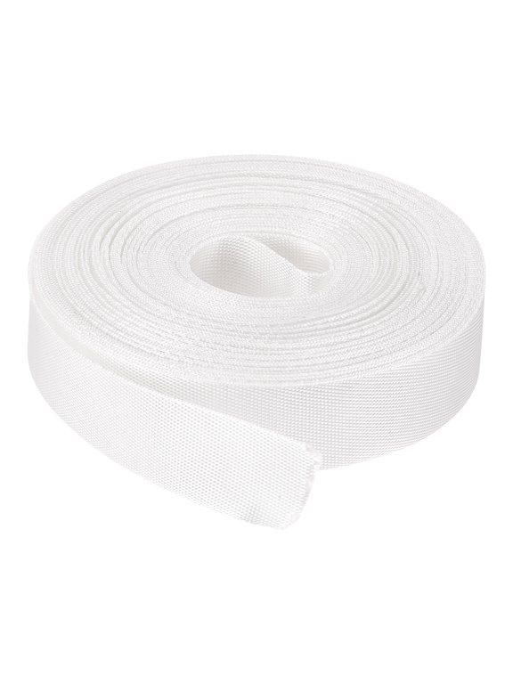 Flat Nylon Webbing Strap 1 inch 15 Yards White for Backpack Luggage Rack