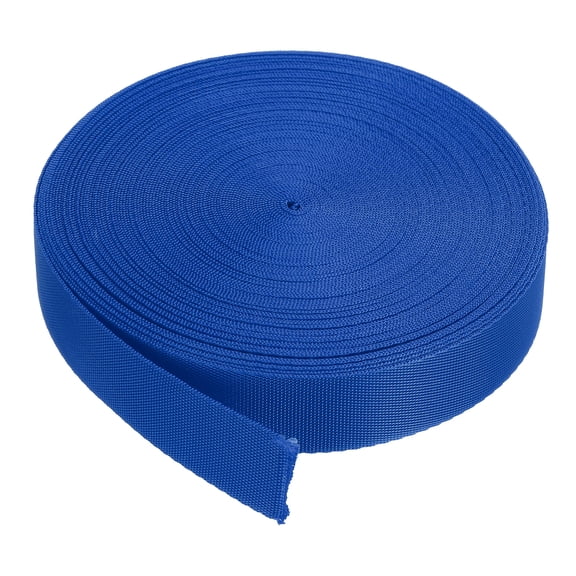 Uxcell Flat Nylon Webbing Strap 1" 20 Yards Blue for Backpack Luggage-rack