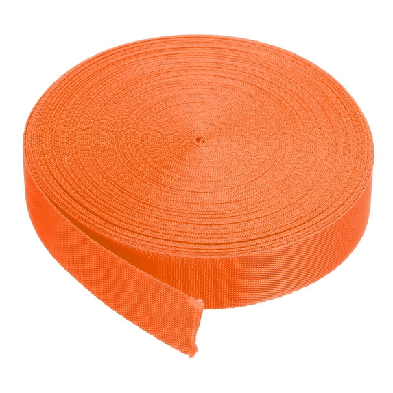 Uxcell Flat Nylon Webbing Strap 1 Inch 20 Yards Bright Orange for Backpack, Luggage-rack