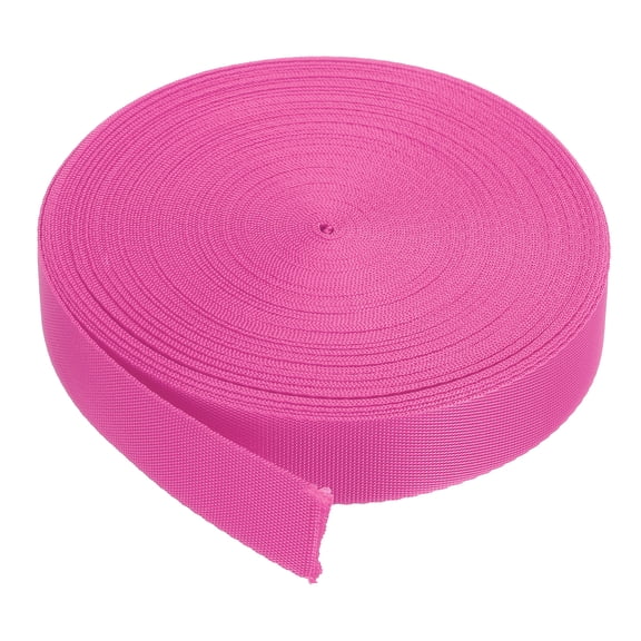 Uxcell Flat Nylon Webbing Strap 1" 20 Yards Rose Red for Backpack Luggage-rack
