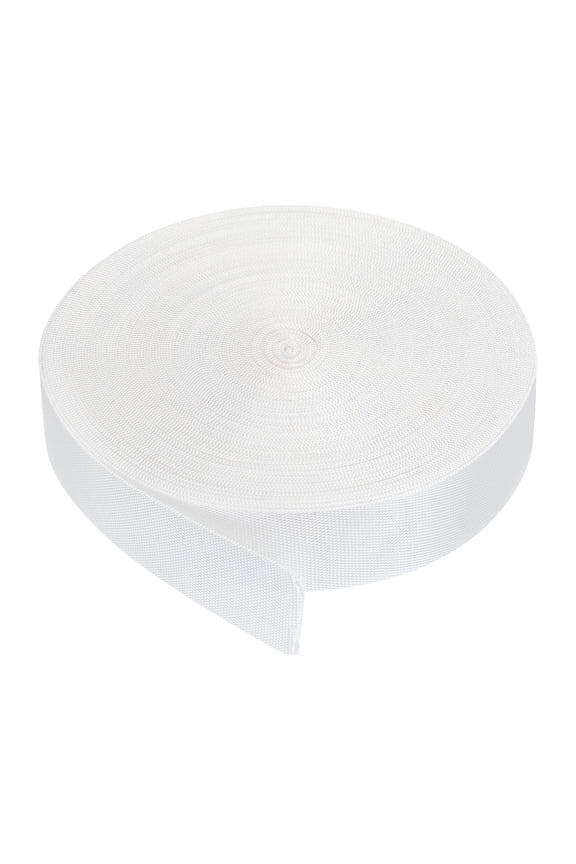 Flat Nylon Webbing Strap 1" 20 Yards White for Backpack Luggage-rack