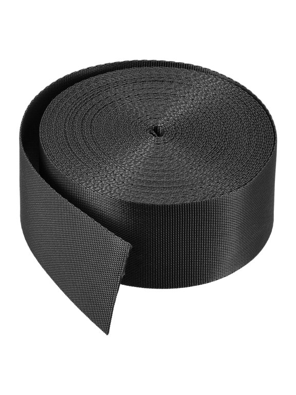 Flat Nylon Webbing Strap Yards for Backpack Luggage-rack Lightweight Use Black