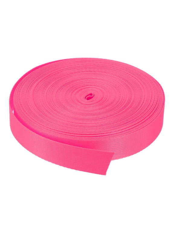 Flat Nylon Webbing Strap for Backpack, Cargo Strap, High Strength and Durable Material for Various Uses Bright Rose Red