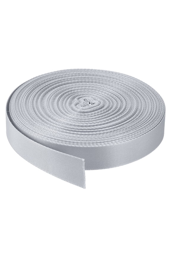 Flat Nylon Webbing Strap for Backpack, Cargo Strap, High Strength and Durable Material for Various Uses Silver Tone
