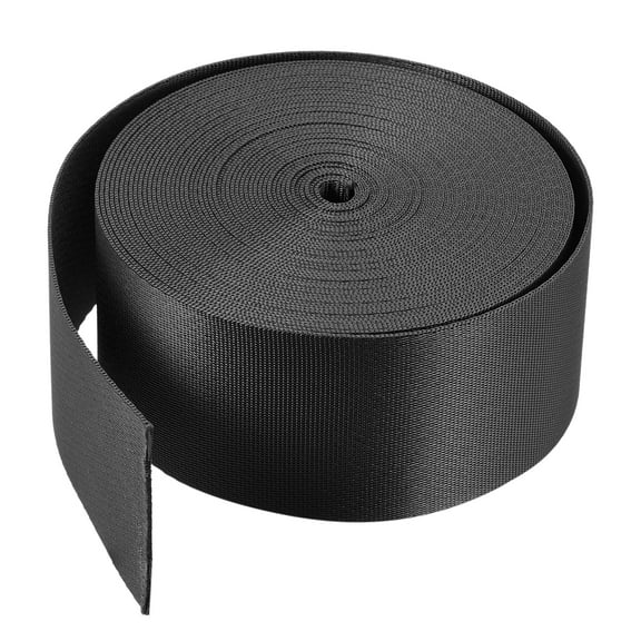 Uxcell Flat Nylon Webbing Strap for Backpack, Cargo Strap, Luggage-rack Black
