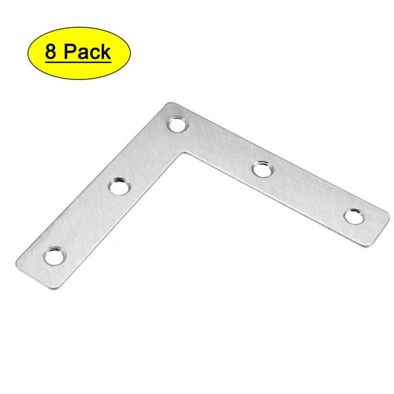 Uxcell Flat Plate L Shape, 80mmx80mm, Angle Corner Brace Repair Brackets 8pcs