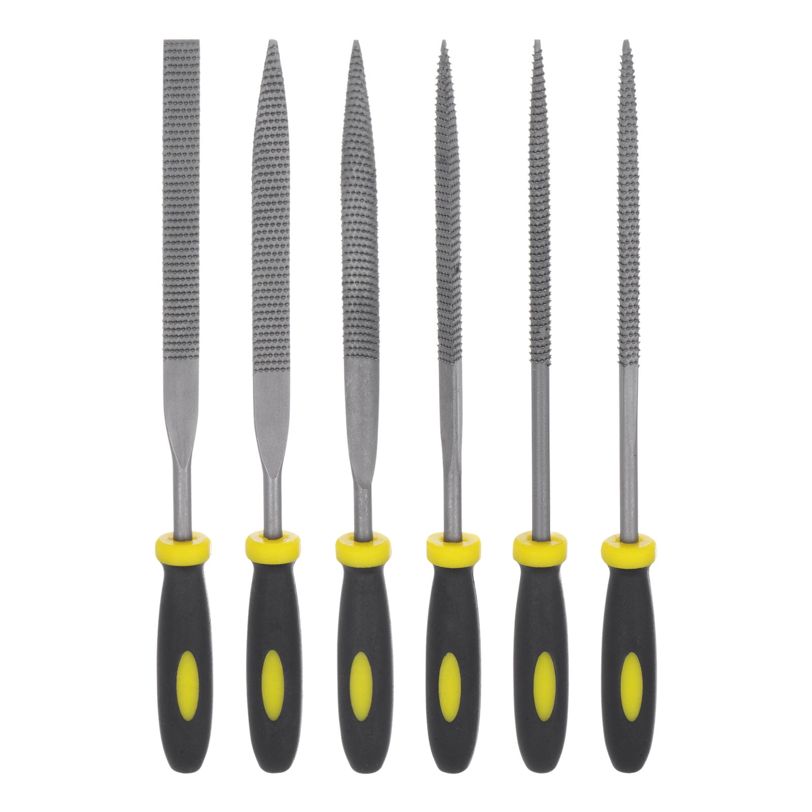 Uxcell Flat Pointed Square Triangular Round Half Round File 6" Bearing