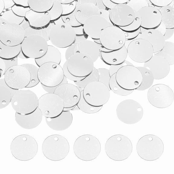 Uxcell Flat Round Sequins, 2100Pcs 10mm / 0.4 Inch Loose Paillettes Silver Craft Sequins for Clothing, Jewelry Making