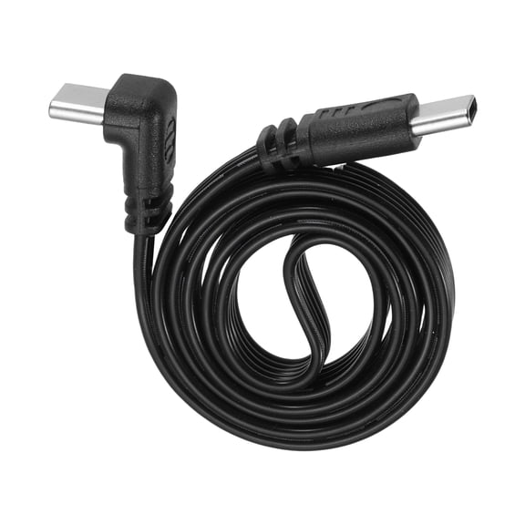 Uxcell Flat USB C Cable, 19.7 Inch 90 Degree USB C to USB C Adapter Silicone 480Mbps Speed Type-C Extension Flat Cables for Phone Tablet Laptop Car Chargers