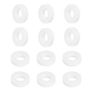 Uxcell 12Pcs Flat Washers 12mm OD 6mm ID 3mm Thick Sealing Flange Gasket White