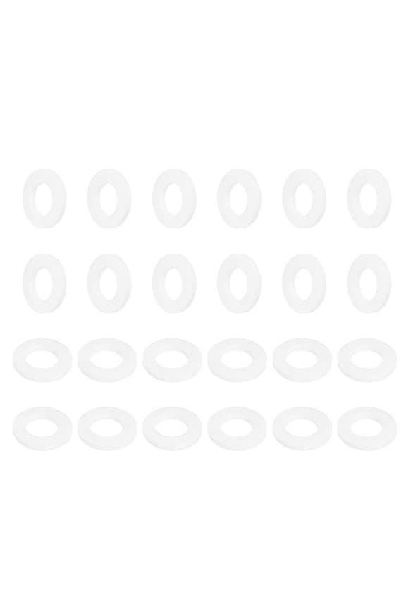 24Pcs Flat Washers 18mm OD 10mm ID 2mm Thick Sealing Flange Gasket White