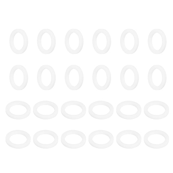Uxcell 24Pcs Flat Washers 20mm OD 14mm ID 2mm Thick Sealing Flange Gasket White