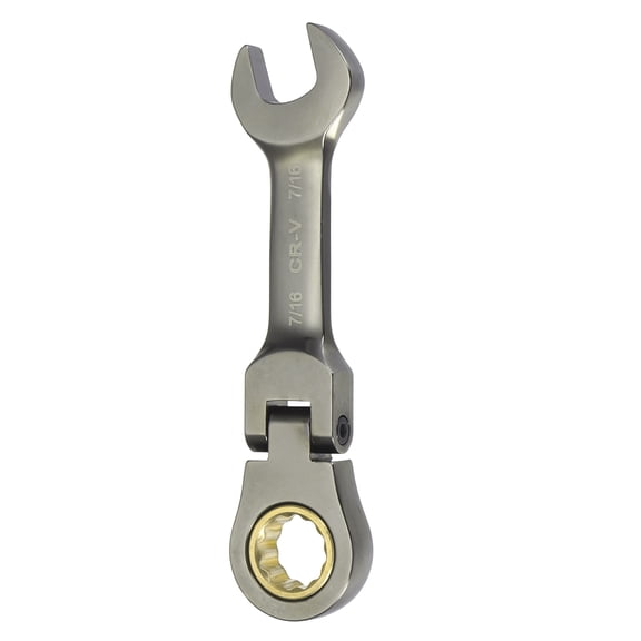 Uxcell Flex Head Ratchet Wrench 7/16" SAE 72 Tooth 12 PT Ratcheting Combination Wrench