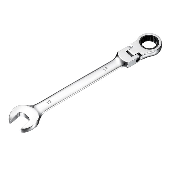 Uxcell Flex-Head Ratcheting Combination Wrench 6mm CR-V 72-Teeth Metric and Standard Box End