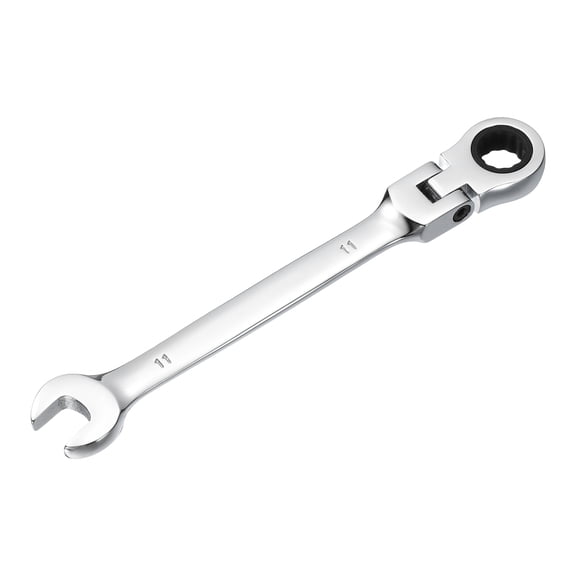 Uxcell Flex-Head Ratcheting Combination Wrench 6mm CR-V 72-Teeth Metric and Standard Box End