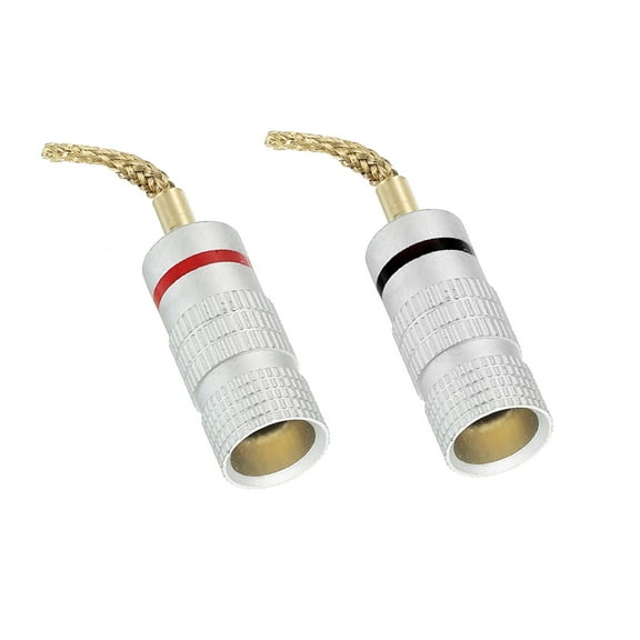 Uxcell Flex Pin Banana Plug Gold Plated Insulated Black Red 2 Pack