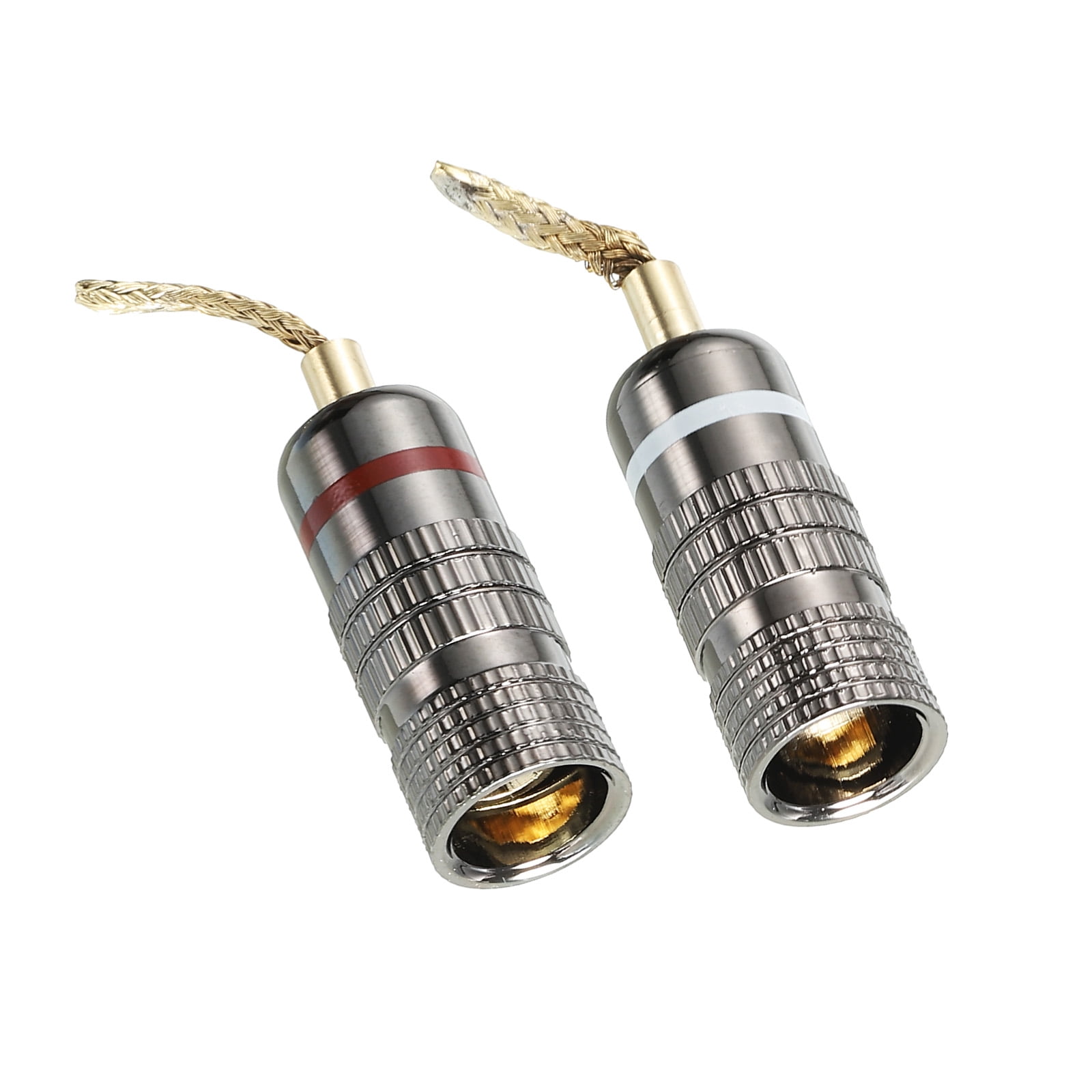 Uxcell Flex Pin Banana Plugs GoldPlated Insulated Red White 2 Pack