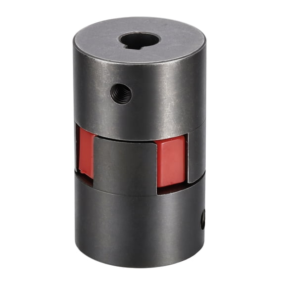 Uxcell Flexible Coupling Coupler Set, 5/16" to 15/32" L050 L-Jaw Coupling Shaft, Rubber Spider Interchangeable for Spindle Transmissions Automation Equipment, Black