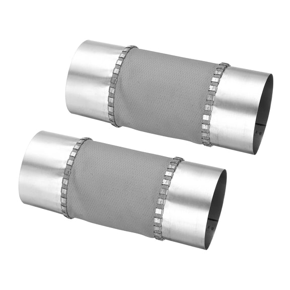 Uxcell Flexible Duct Connector (3", Silver)(2Pcs) - Galvanized Steel, Round Vibration-Reducing Male Fit Coupler Ducting Connector Pipe Extender Fitting for Dryer Vent Hose / HVAC Systems