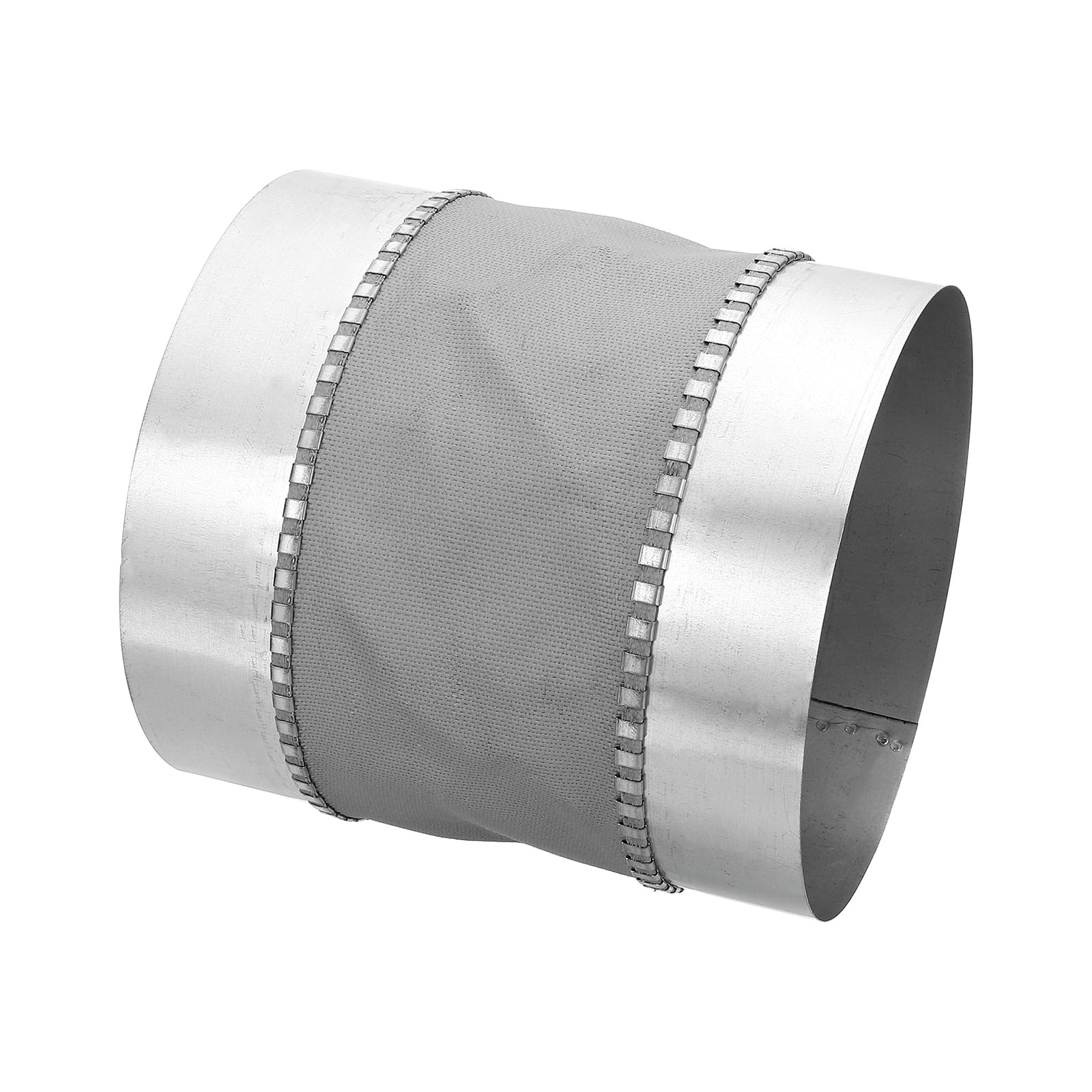 Uxcell Flexible Duct Connector (7", Silver) - Galvanized Steel, Round Vibration-Reducing Male Fit Coupler Ducting Connector Pipe Extender Fitting for Dryer Vent Hose / HVAC Systems
