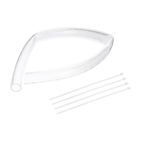 Uxcell Flexible Tubing, 45mm ID x 53mm OD - 3.3 Feet Long Clear Vinyl Water Pipe, Lightweight Plastic Hose Water Pipe with Zip Ties for Aquaponics, Air Hose, Irrigation