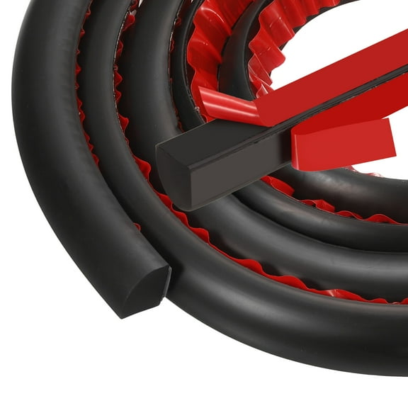 Uxcell Flexible Quarter Round Molding 39 Inch Self-Adhesive Trim for Floor Tub Wall Edge Black 0.5In