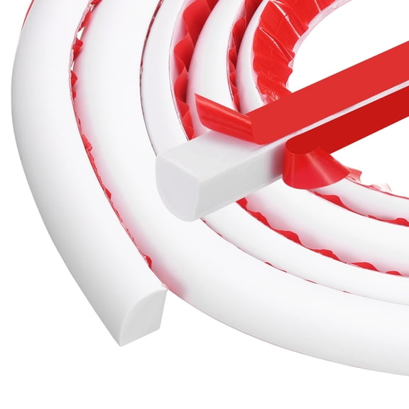 Uxcell Flexible Quarter Round Molding 39 Inch Self-Adhesive Trim for Floor Tub Wall Edge White 0.7In