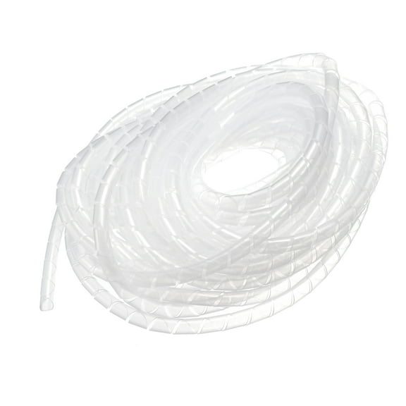 Uxcell Flexible Spiral Tube Cable Wire Wrap Manage Cord 49.2ft Long 0.24" OD Transparent