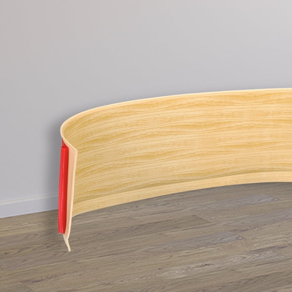 Uxcell Flexible Vinyl Baseboard Molding Trim, 4 Inch x 10 Feet Self-Adhesive Peel and Stick Molding Trim for Walls Floor, Yellow Wood Grain