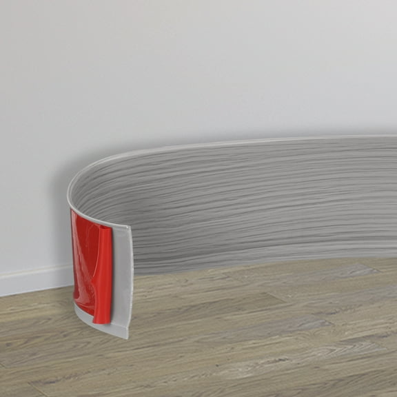 Uxcell Flexible Vinyl Baseboard Molding Trim, 4 Inch x 3 Feet Self-Adhesive Peel and Stick Molding Trim for Walls Floor, Gray Wood Grain