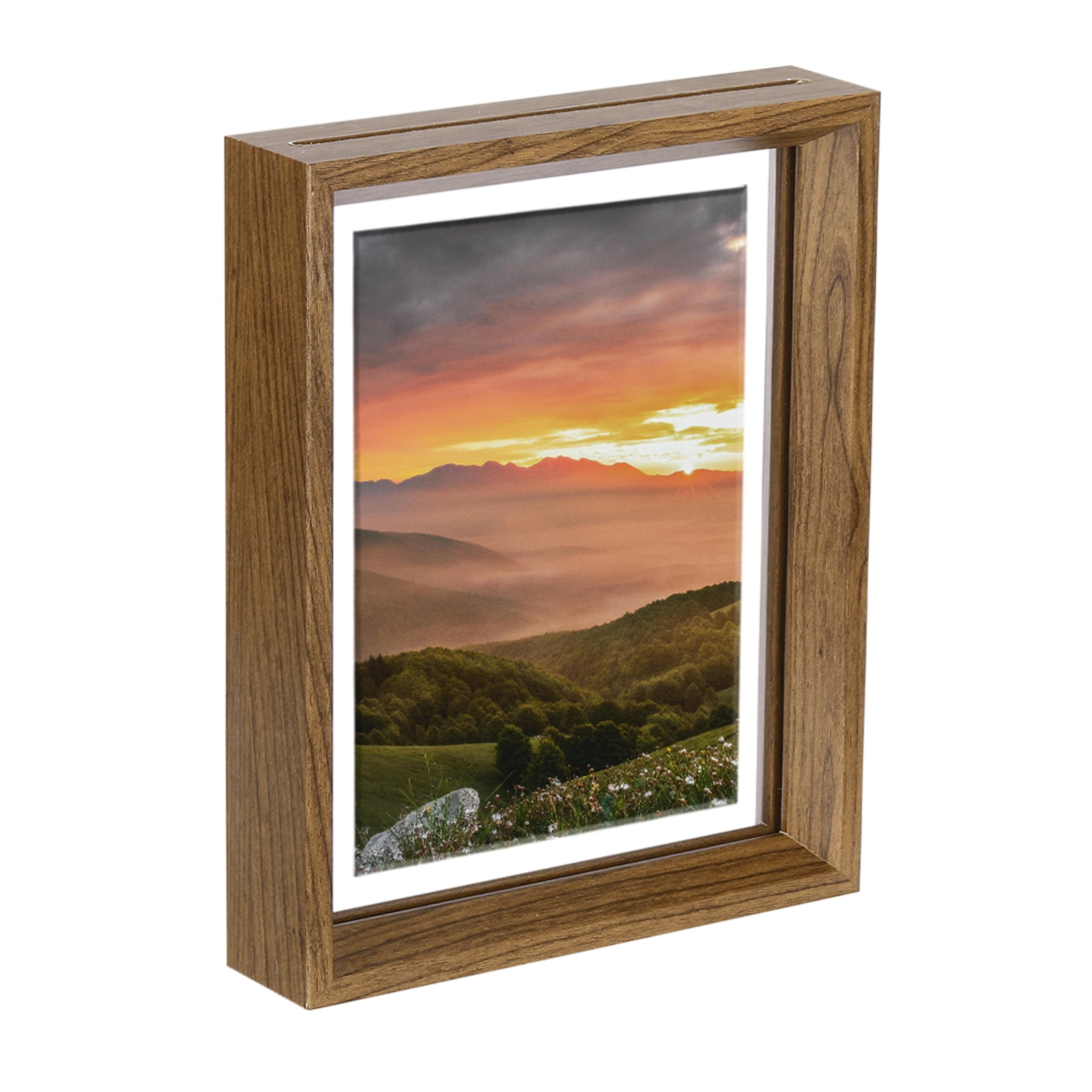 Uxcell Floating Frame, 8x6 Inch Wood Pictures Frames for Pressed ...