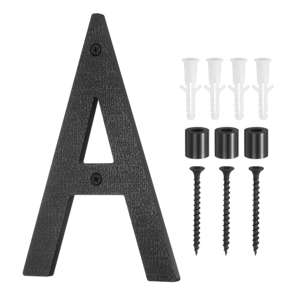 Uxcell Floating House Number, 8 Inch Black Modern Address Number ABS Digital Letter A