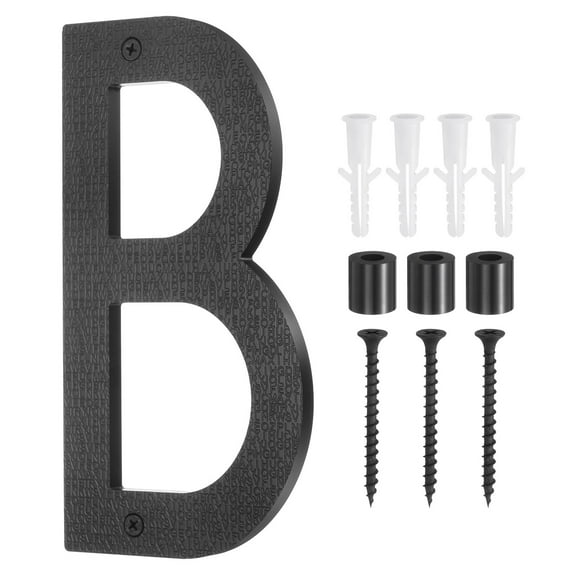 Uxcell Floating House Number, 8 Inch Black Modern Address Number ABS Digital Letter B