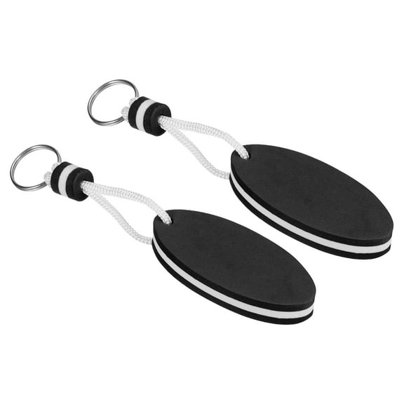 Uxcell Floating Keychain Buoyant Keyrings Marine Key Holder for Kayaking, Black 2 Pack