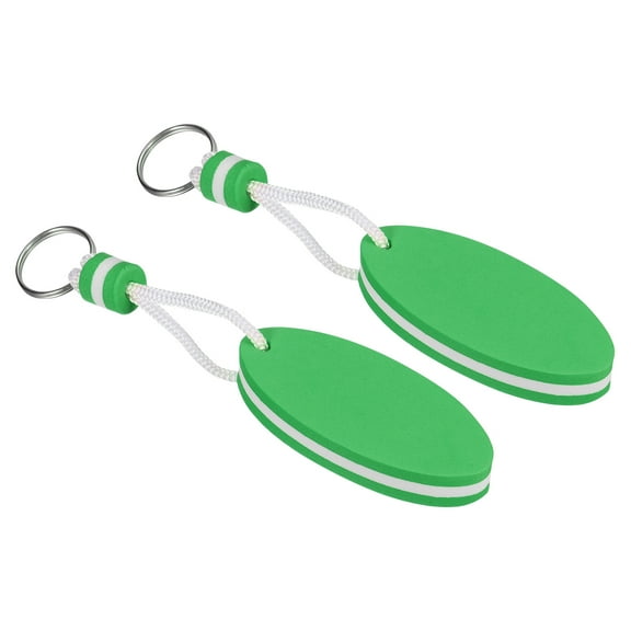 Uxcell Floating Keychain Buoyant Keyrings Marine Key Holder for Kayaking, Green 2 Pack