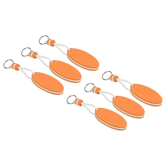 Uxcell Floating Keychain Buoyant Keyrings Marine Key Holder for Kayaking, Orange 6 Pack