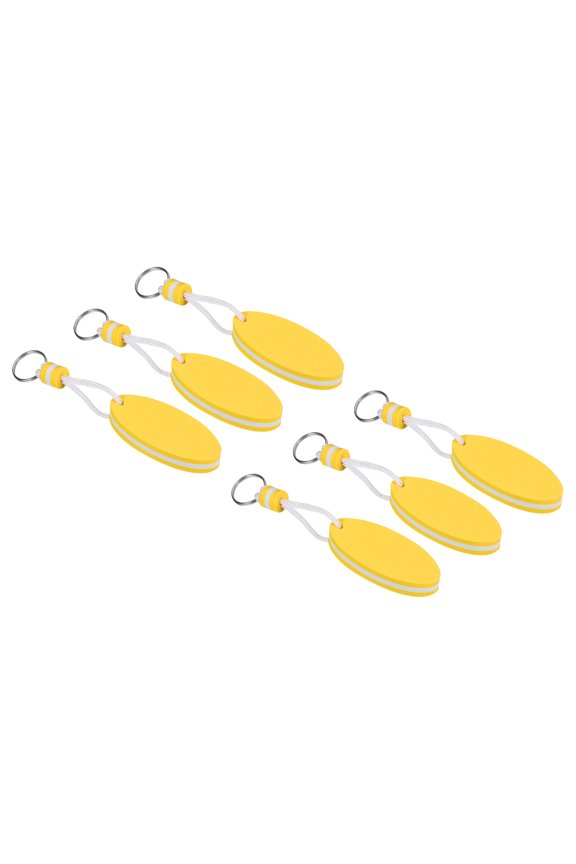 Floating Keychain Buoyant Keyrings Marine Key Holder for Kayaking, Yellow 6 Pack