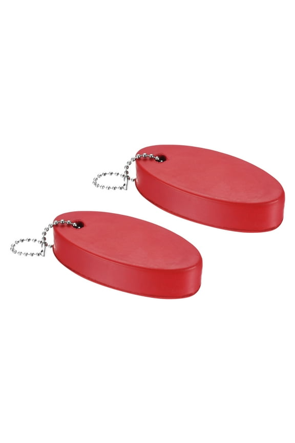 Floating Keychain, Oval Key Chain Buoyant Keyrings for Boating Red