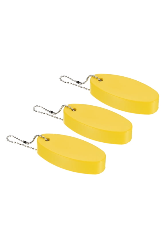 Floating Keychains Oval Key Chain Buoyant Keyrings for Boating Yellow