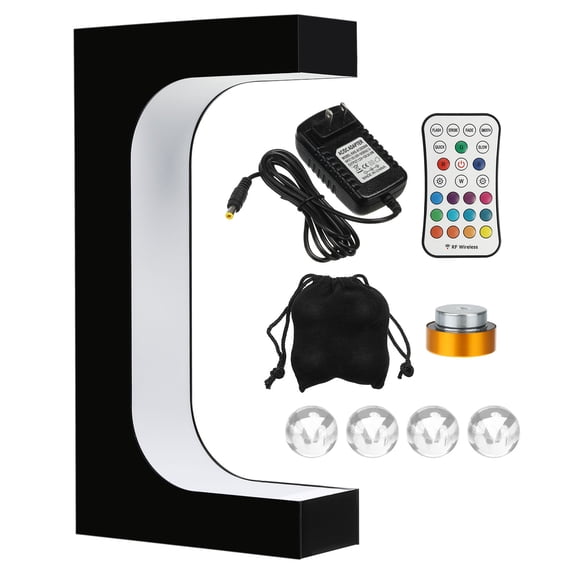 Uxcell Floating Shoe Display Shelves 235x90x445mm Magnetic 360Rotation Shoe Shelves with 16 Colors Remote Control, Black